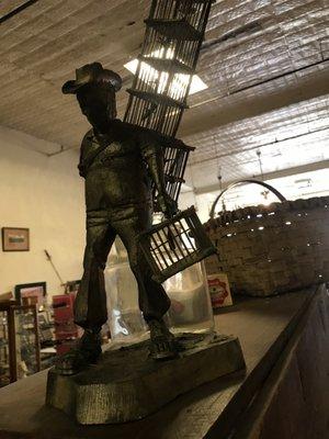 really cool bargain sculpture--a man with bird cages! $35 ?  I'm gonna grab it if you don't!