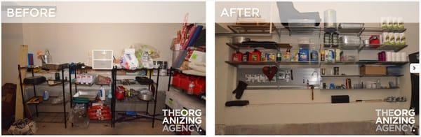 The floor is not an option when it comes to storage. We created this useful shelving system for our client