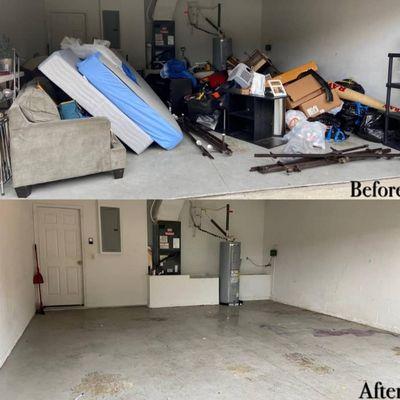 Garage Cleanout Before and After