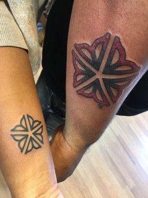 Two Rochester flowers. Left done by Ben and the right done by Bryan.