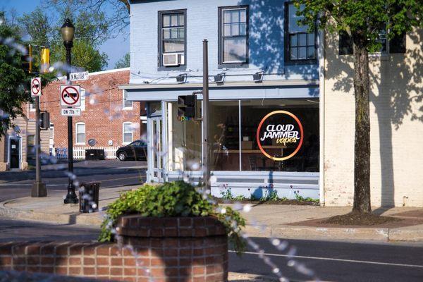 Exterior shot. Located across from the fountain at 7th & Market, in downtown Frederick.