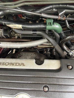 Oil all over under the hood