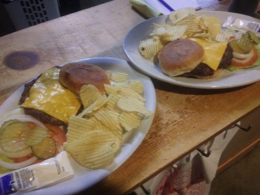 Hand pattied fresh beef burgers, seasoned and grilled to perfection.