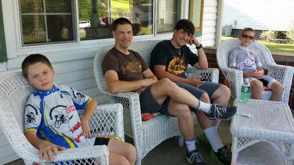 These "Old timers", relaxing on the porch.