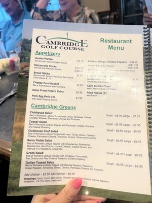 Menu as of 7-26-22