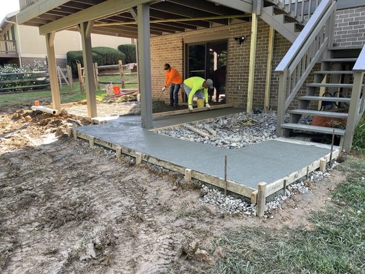 Pouring the concrete