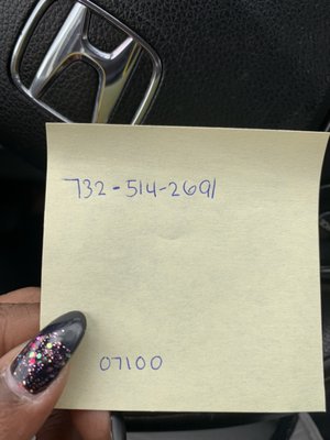 The number given to call about employment and its someone person cell number.