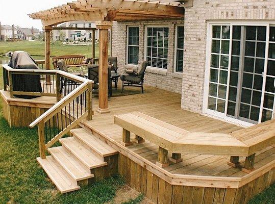 Custom made deck. Make your back yard look the way you want it!