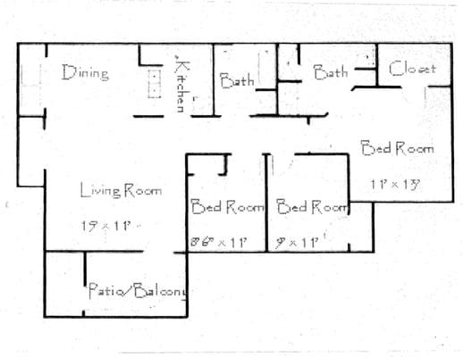 great 3 bdrm layout