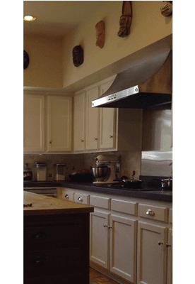 Beautiful newly finished cabinets and island-thank you Joe and Tracy for choosing us for your project.