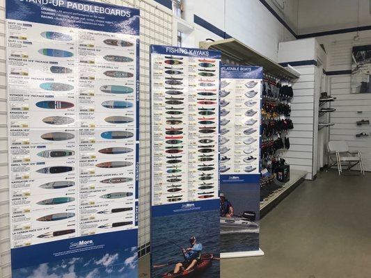 They sell stand up paddle boards, fishing kayaks and inflatable boats!