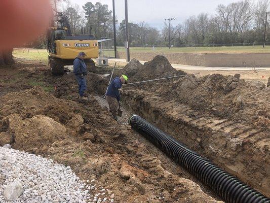 Storm drain work.