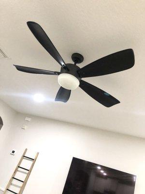 Great Room Ceiling Fan (Removed fan so I could spray paint blades). Re-installed post-spray paint.