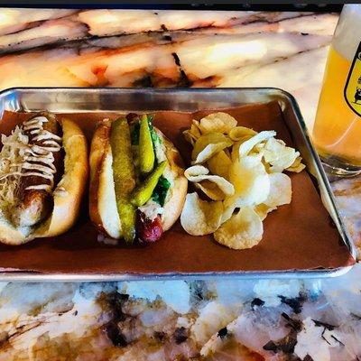 Grobe Bratwurst and BierKraft Dog both pair well with a hand-crafter Czech Pilsner.