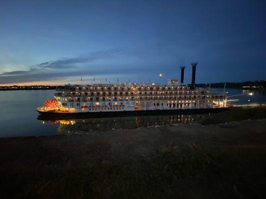 The American Queen was visiting during our Ghost Tour to Natchez Under the Hill.