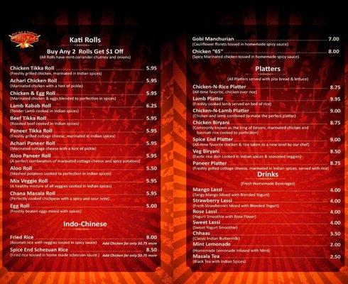 South Street menu.