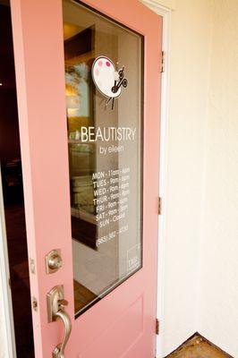 Front door of Beautistry by Eileen.