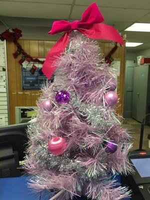 I love their pretty Christmas tree, it's pink and purple with a bow on top :)