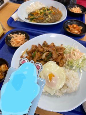 Chicken plate, banchan AND the little cabbage salad.