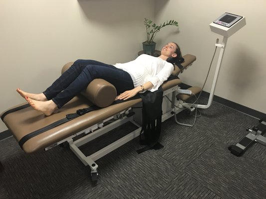 Patient on our decompression table