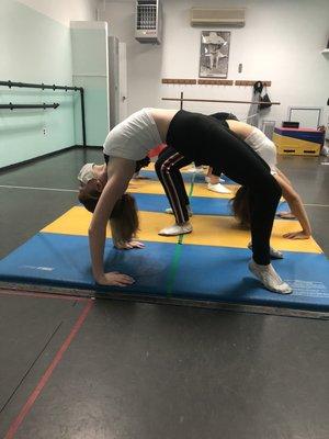 Acrobatics students