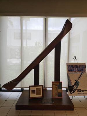 The Seminole War canoe, which was awarded annually to the winner of the UM-Florida football game.