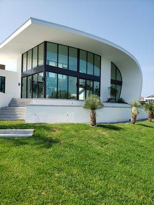 Newly painted modern home on Longboat Key.