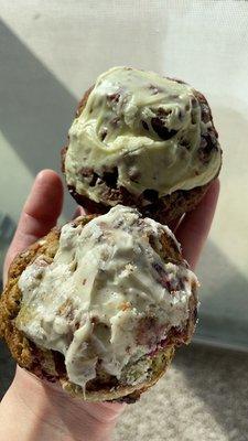 Matcha strawberry scone and mint chocolate chip