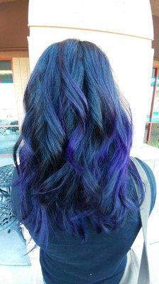 Vivid purple and black balayage  #purplehair #balayage