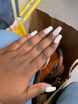 Matte white nails