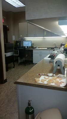 3d printer room for teeth molds.