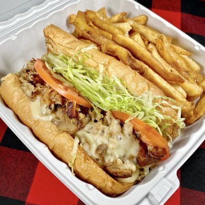 Chicken cheesesteak & fries