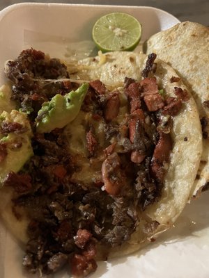 Campechana (beef, pastor, cheese, and avocado)