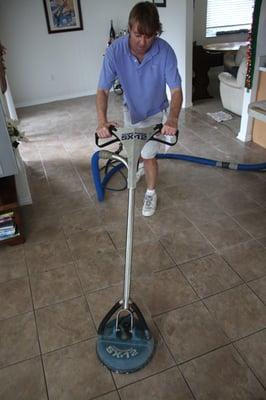 Tile Cleaning using Or deep Steam Cleaning Truck Mounted System.