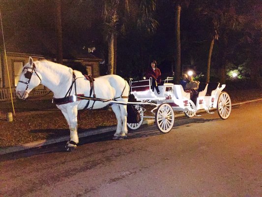 The ghost tour was so much fun, because we rode in a carriage around town.