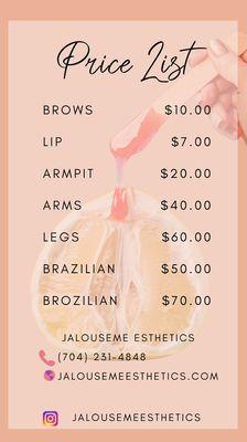 Price list