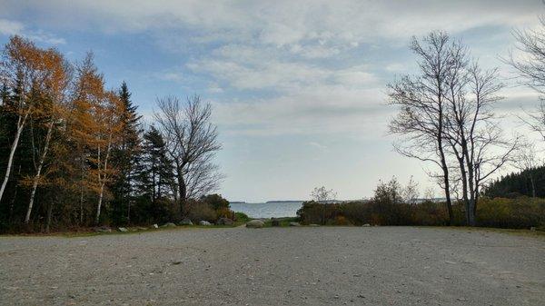 Walking up to the beach from the access road.