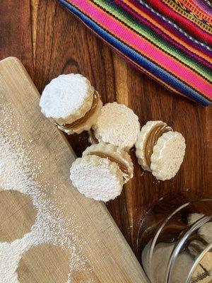 Alfajores - Peruvian shortbread cookies filled with homemade dulce de leche