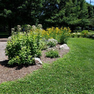 landscaping on the south end near the parking lot