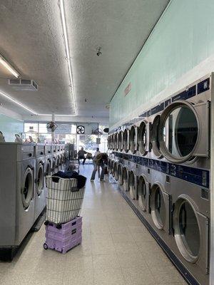 Inside laundromat