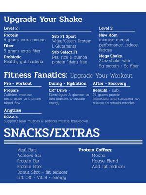 Many more options like protein coffee, snacks and fitness nutrition