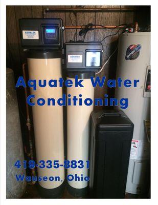 We are able to treat well water.  This picture shows an Aquatek Water Softener with an 11" brine tank with an Aquatek Iron Filter.