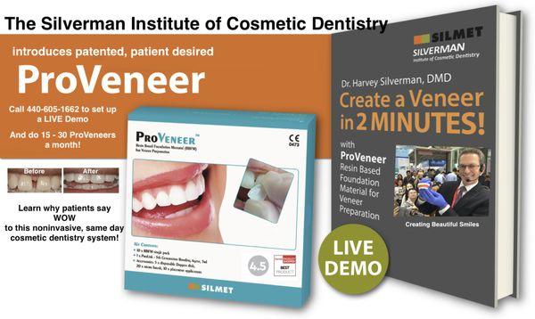 For Dentists: Online Training for ProVeneer is easier today then ever before.  Call 440-605-1662 to register for your training & LIVE demo