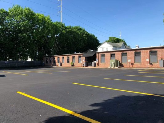 Parking lot - asphalt and parking lines