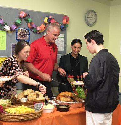 Staff and families celebrate Thanksgiving 2019.