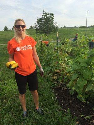 We helped harvest and weed at the Johnson County Department of Health & Environment WIC Community Garden.