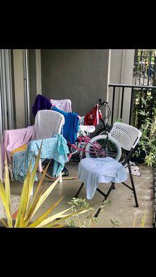 Latest balcony pic as of December 1st. Last week the city of Tampa came to inspect balconies. Cleaned for inspection now look. SMELLS!