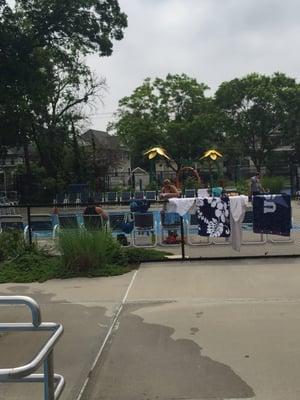 Pool, sprinklers and slide!