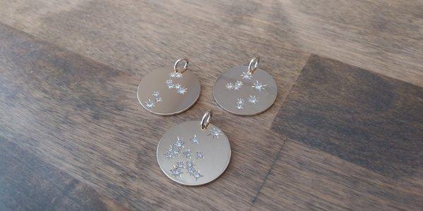 Got extra diamonds laying around? We made "constellation" pendants for this customer with her diamonds!