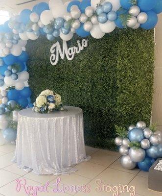 Backdrop. Balloon arch table cloth . Organic balloon